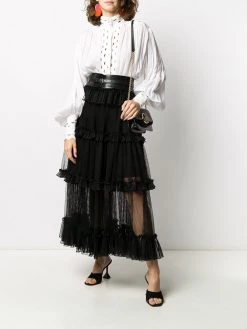 Alexander McQueen sheer panel tiered skirt
