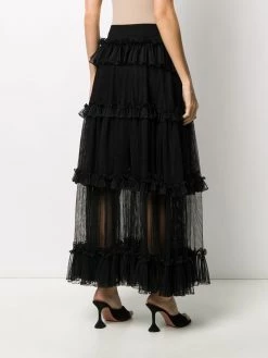 Alexander McQueen sheer panel tiered skirt