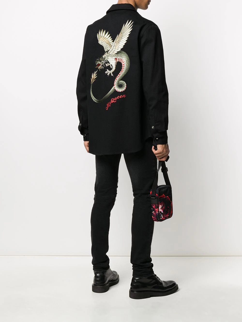 Discount 🔥 Alexander McQueen Denim jacket with embroidery 🌟 2 Alexander McQueen denim jacket with embroidery