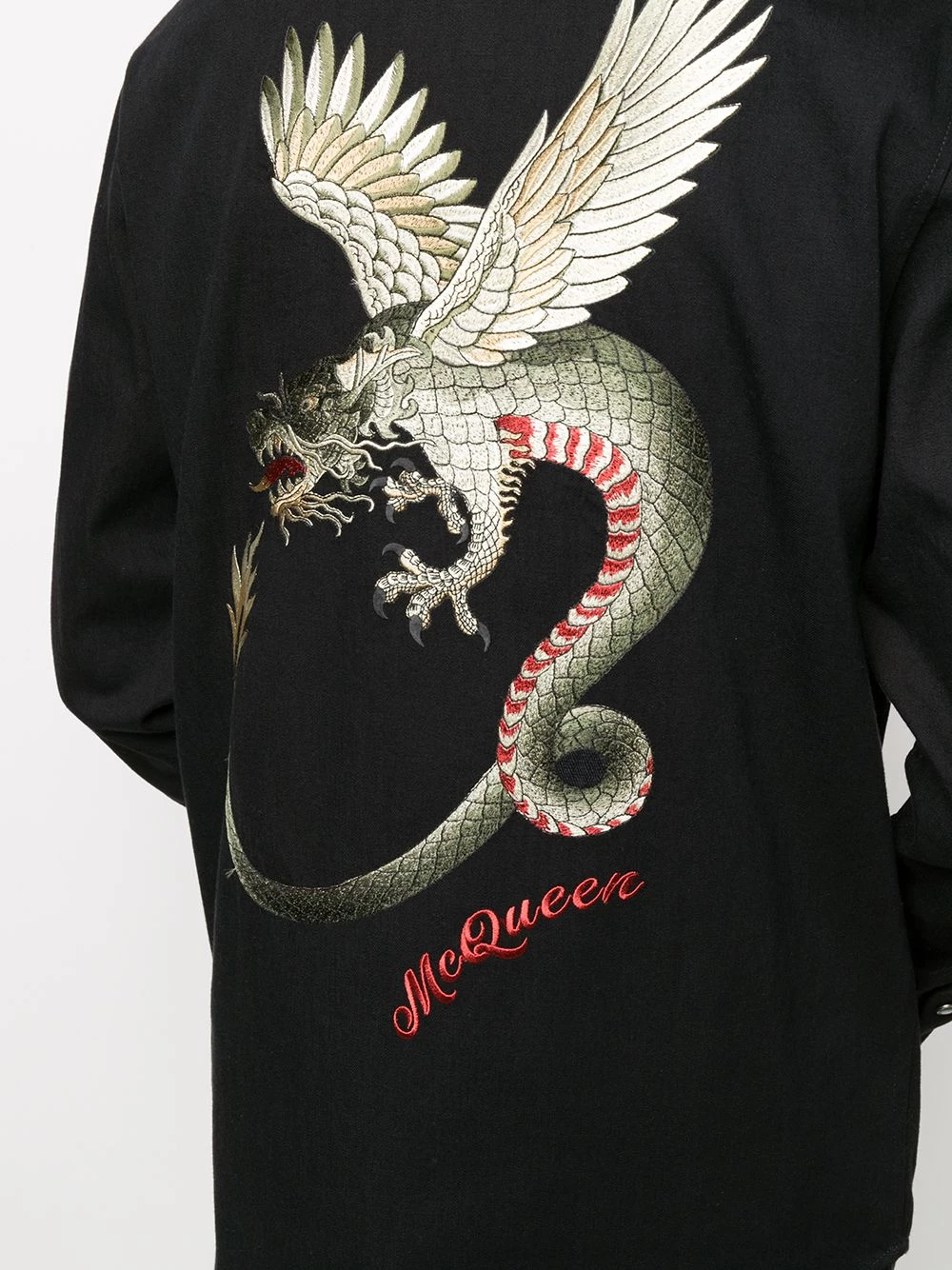 Discount 🔥 Alexander McQueen Denim jacket with embroidery 🌟 5 Alexander McQueen denim jacket with embroidery