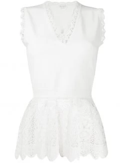 Alexander McQueen lace-details peplum top