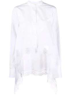 Alexander McQueen lace detail asymmetric shirt