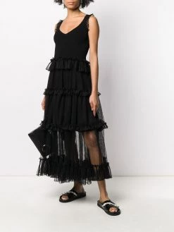 Alexander McQueen sheer frill sleeveless dress