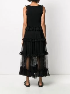 Alexander McQueen sheer frill sleeveless dress