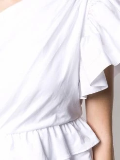 Alexander McQueen v-side neck ruffled T-shirt