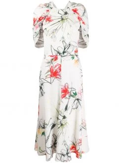 Alexander McQueen floral print gathered dress