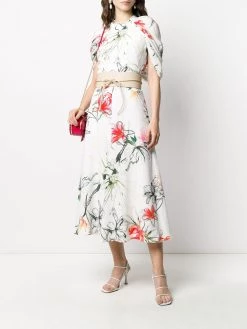 Alexander McQueen floral print gathered dress