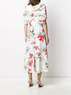 Alexander McQueen floral print gathered dress