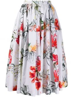 Alexander McQueen floral print midi skirt