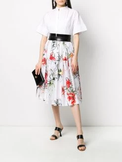 Alexander McQueen floral print midi skirt