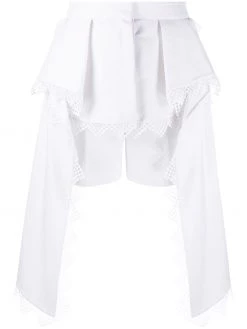 Alexander McQueen peplum lace-trimmed shorts