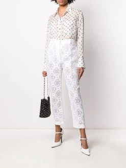 Alexander McQueen Endangered flower lace cigarette trousers
