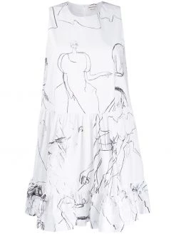 Alexander McQueen illustration printed dress