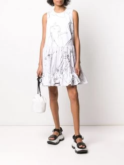 Alexander McQueen illustration printed dress