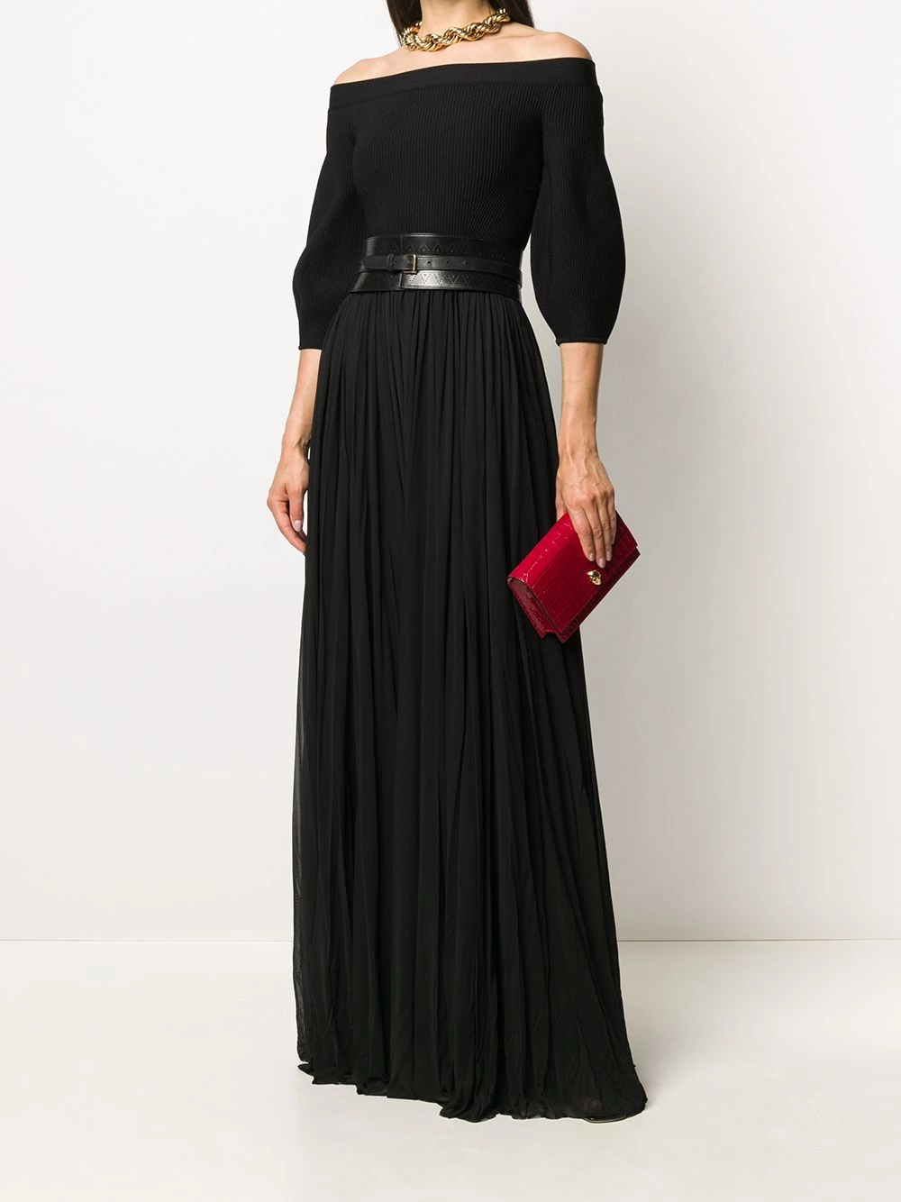 Budget 👍 Alexander McQueen Off the shoulder long 👗 dress 💯 2 Alexander McQueen off-the-shoulder long dress