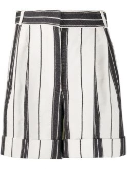 Alexander McQueen high-waist striped shorts