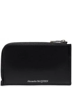 Alexander McQueen logo-print zip-around wallet