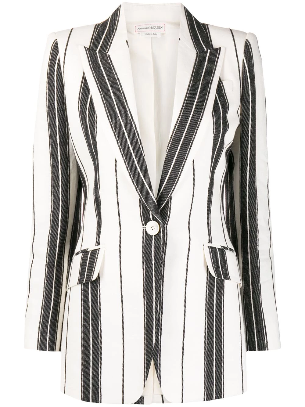 Best Pirce 👏 Alexander McQueen Striped single breasted blazer 🎁 1 Alexander McQueen striped single-breasted blazer