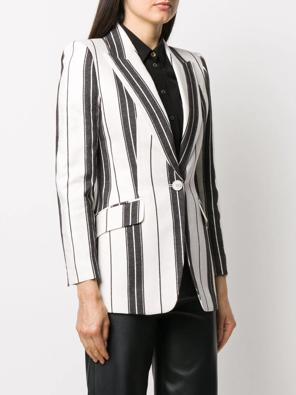 Best Pirce 👏 Alexander McQueen Striped single breasted blazer 🎁 3 Alexander McQueen striped single-breasted blazer