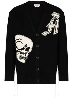Alexander McQueen skull intarsia wool cardigan