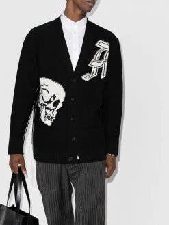Alexander McQueen skull intarsia wool cardigan