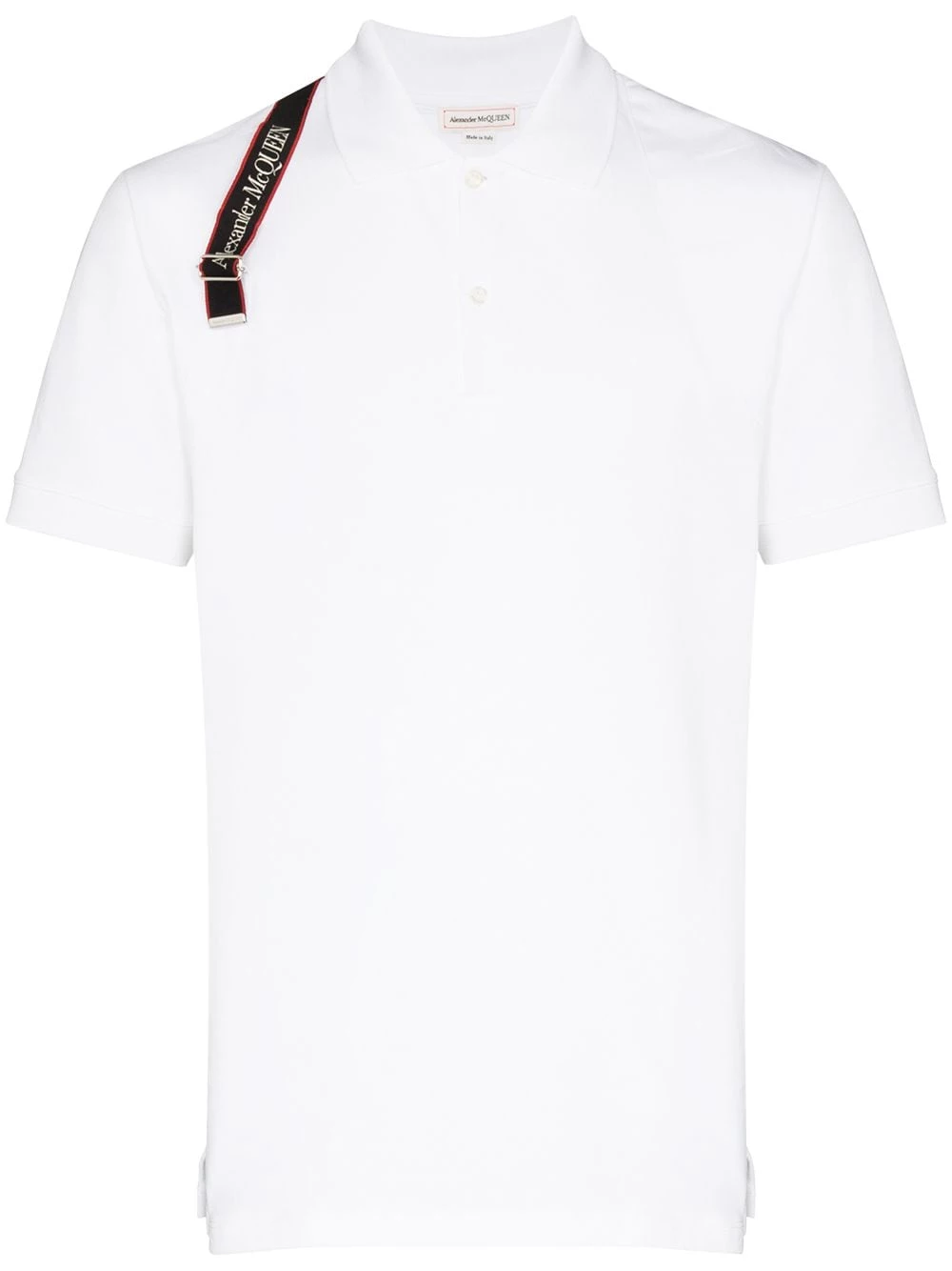 Hot Sale ๐ Alexander McQueen Logo strap pique polo ๐ shirt ๐ 1 Alexander McQueen logo-strap pique polo shirt