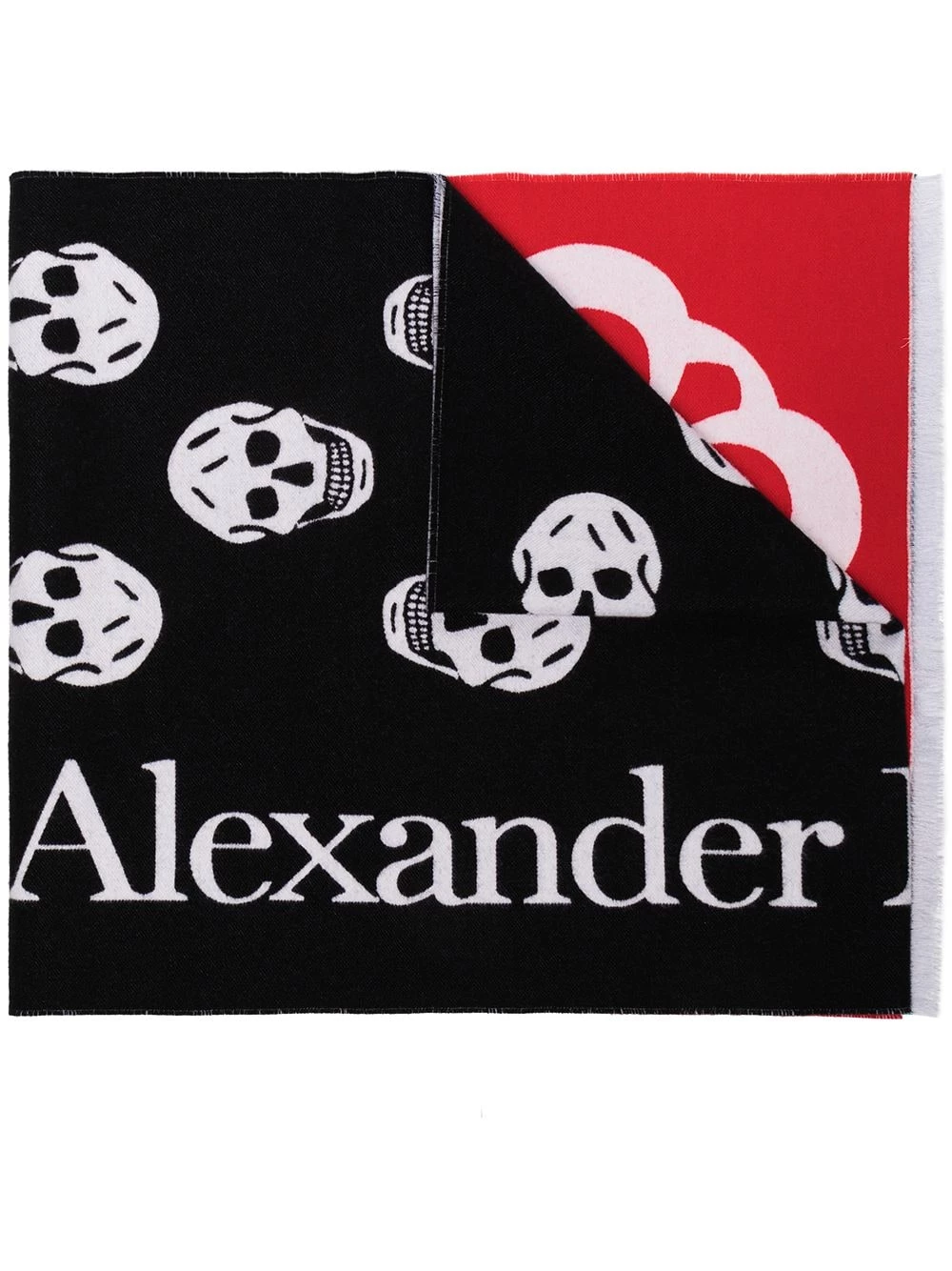 Best Pirce 😉 Alexander McQueen Logo print scarf 👍 1 Alexander McQueen logo-print scarf