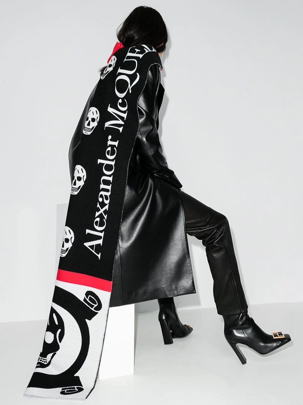 Best Pirce 😉 Alexander McQueen Logo print scarf 👍 2 Alexander McQueen logo-print scarf