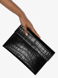 Hot Sale 🌟 Alexander McQueen Croc effect envelope clutch bag 🛒 7 Alexander McQueen croc effect envelope clutch bag