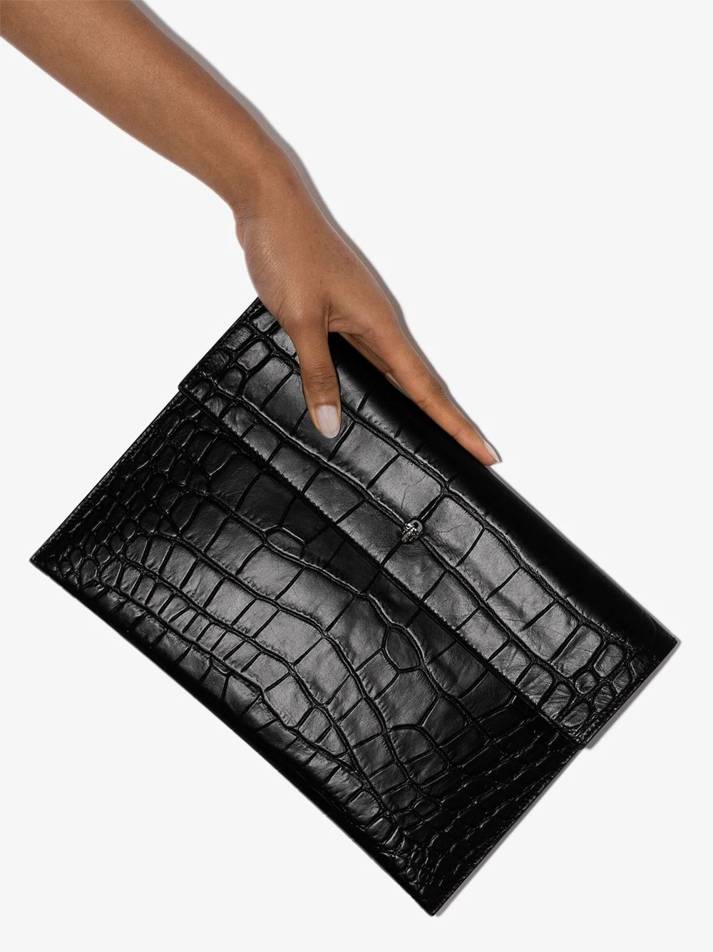 Hot Sale 🌟 Alexander McQueen Croc effect envelope clutch bag 🛒 4 Alexander McQueen croc effect envelope clutch bag