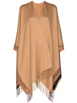 Alexander McQueen Selvedge fringed wool cape