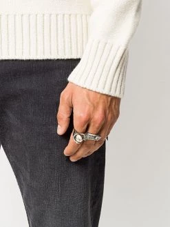 Alexander McQueen skull-motif two-finger ring