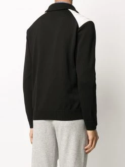 Alexander McQueen contrasting shoulders zipped jacket