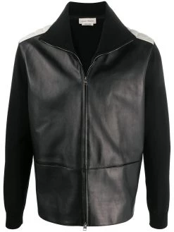 Alexander McQueen contrasting shoulders zipped jacket