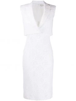 Alexander McQueen waistcoat-layered lace dress