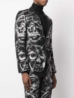 Alexander McQueen skull-print single-breasted blazer