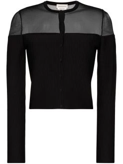 Alexander McQueen sheer-panelled fine-knit cardigan