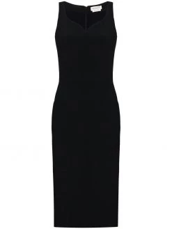 Alexander McQueen sweetheart-neck fitted midi dress