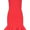 Alexander McQueen off-the-shoulder ruffle trim cocktail dress
