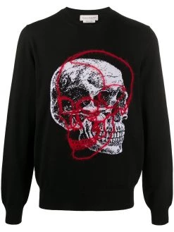 Alexander McQueen skull motif knitted jumper
