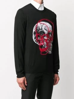 Alexander McQueen skull motif knitted jumper