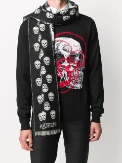 Alexander McQueen skull jacquard-woven scarf