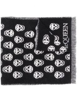 Alexander McQueen skull jacquard-woven scarf