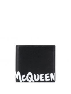 Alexander McQueen paint-effect logo wallet