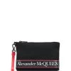 Alexander McQueen logo stripe zipped clutch