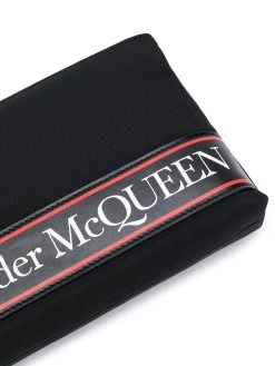 Alexander McQueen logo stripe zipped clutch