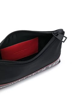 Alexander McQueen logo stripe zipped clutch