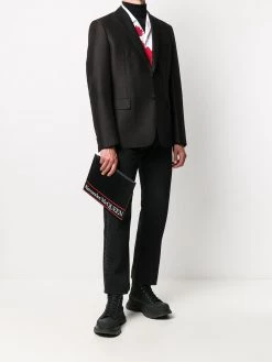 Alexander McQueen logo stripe clutch bag