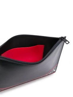 Alexander McQueen logo stripe clutch bag