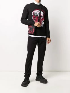 Alexander McQueen embroidered logo slim-fit jeans